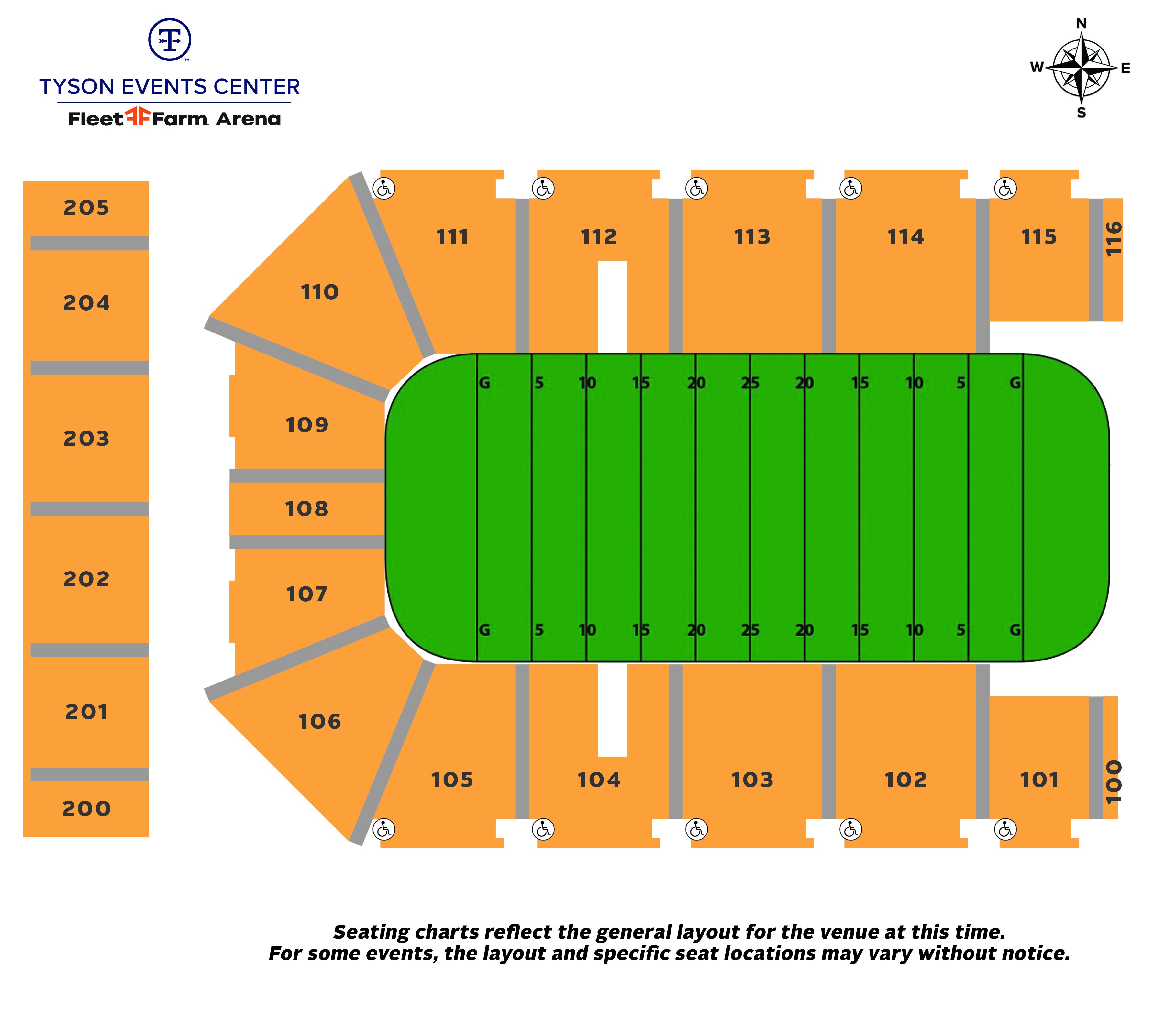 Center Seating Chart